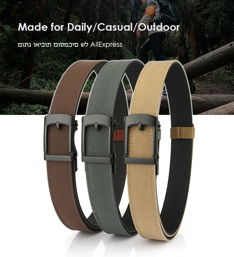 VATLY EDC Casual Gürtel Herren Nylon Rigid Military Automatik-Schnalle