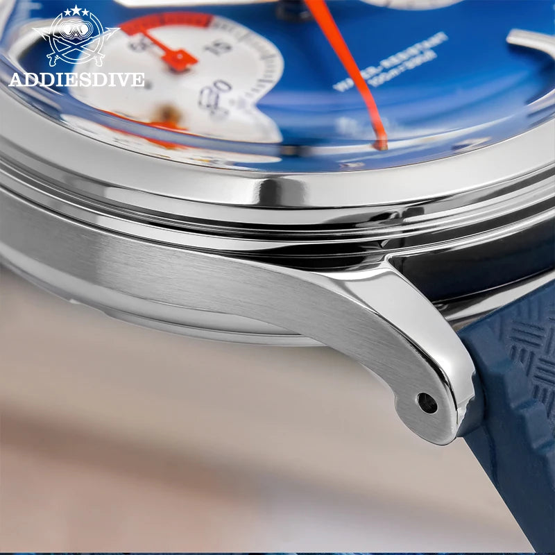 Herren-Chronograph mit VK64-Quarzwerk und Fluorkautschuk-Armband