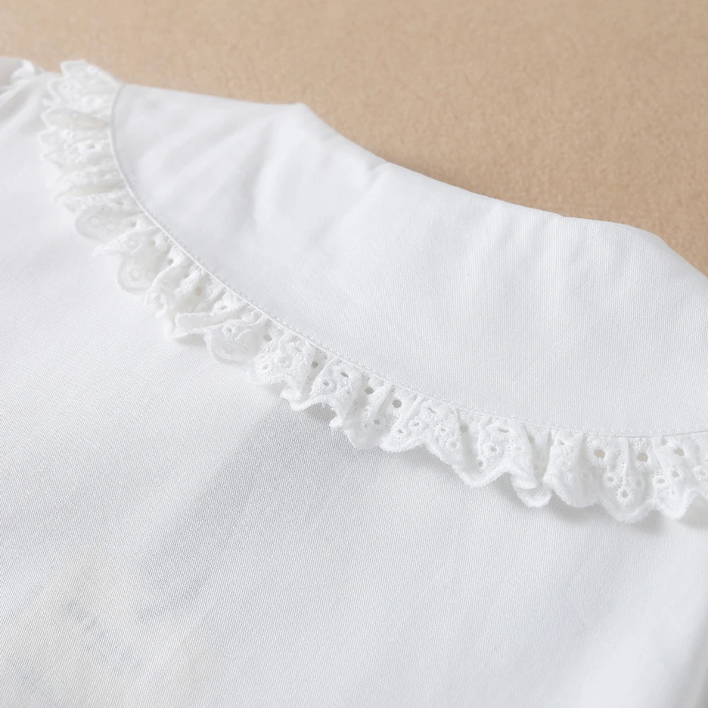 Entzückende weiße bestickte Bluse für Mädchen, speziell für Mädchen im Alter von 5 bis 12 Jahren