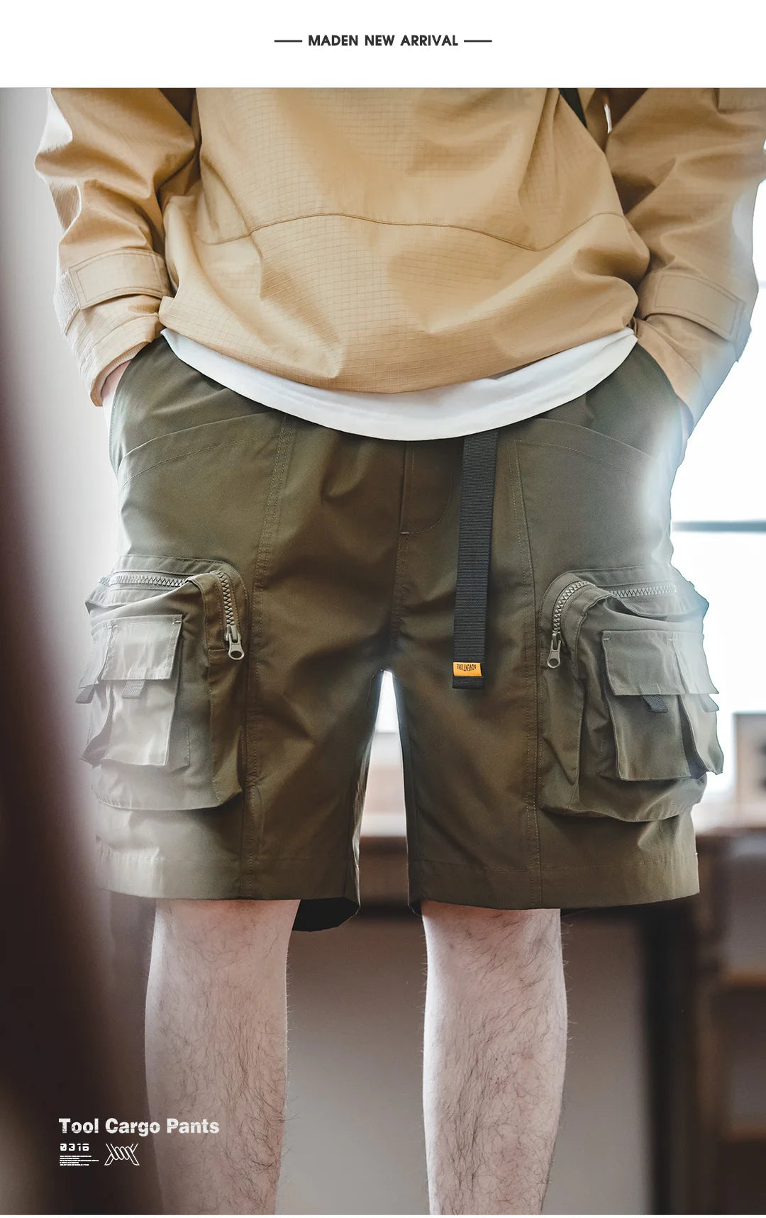 Herren Taktische Shorts für den Sommer mit vielen Taschen und verstellbarer Taille