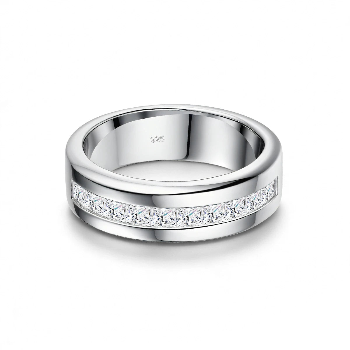 Paar-Ehering aus 925er Silber mit Moissanit für Verlobung und Hochzeit Romantischer Langlebiger Schmuck