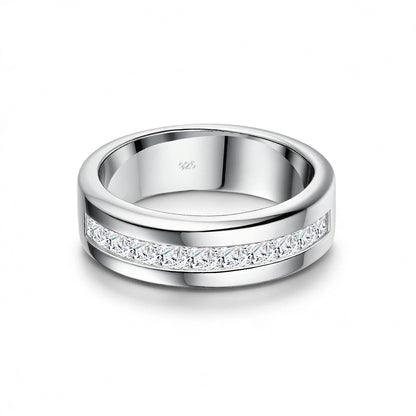 Paar-Ehering aus 925er Silber mit Moissanit für Verlobung und Hochzeit Romantischer Langlebiger Schmuck