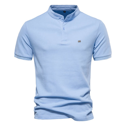 Herren Poloshirt aus 100 Prozent Baumwolle mit lässigem Stehkragen für den Sommer