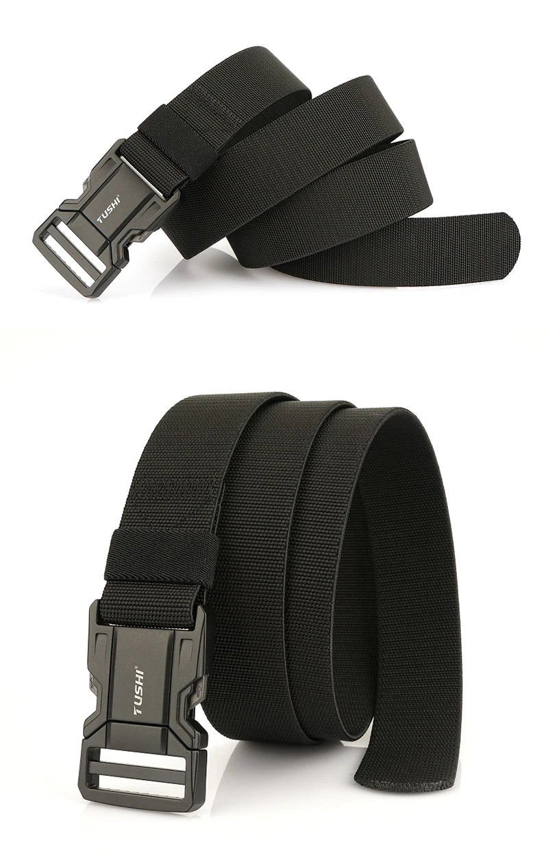 Herren-Gürtel Elastischer Gürtel Mit Metall-Schnellverschluss Für Outdoor Und Alltag Verstellbar Blau