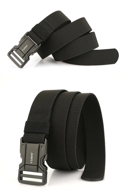 Herren-Gürtel Elastischer Gürtel Mit Metall-Schnellverschluss Für Outdoor Und Alltag Verstellbar Blau