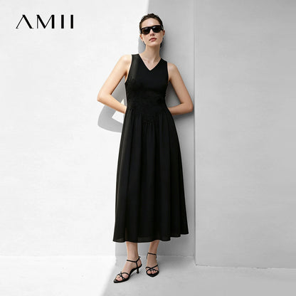 Elegantes Damenkleid Mit Spitze Und V-Ausschnitt Für Frauen