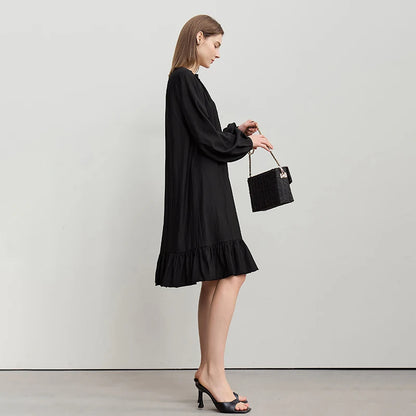Elegantes Damen Midi Kleid Mit V-Ausschnitt Und Viskose