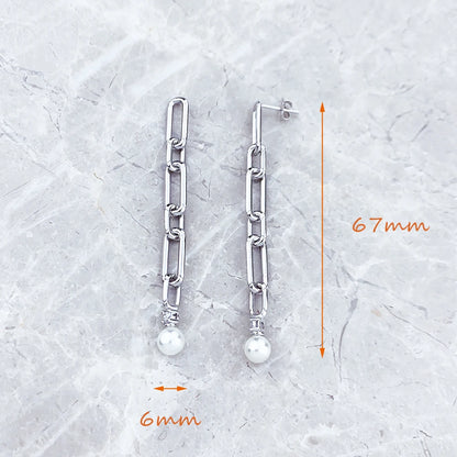 Damen-Ohrringe Perle Wassertropfen Vintage Eleganz aus Sterlingsilber