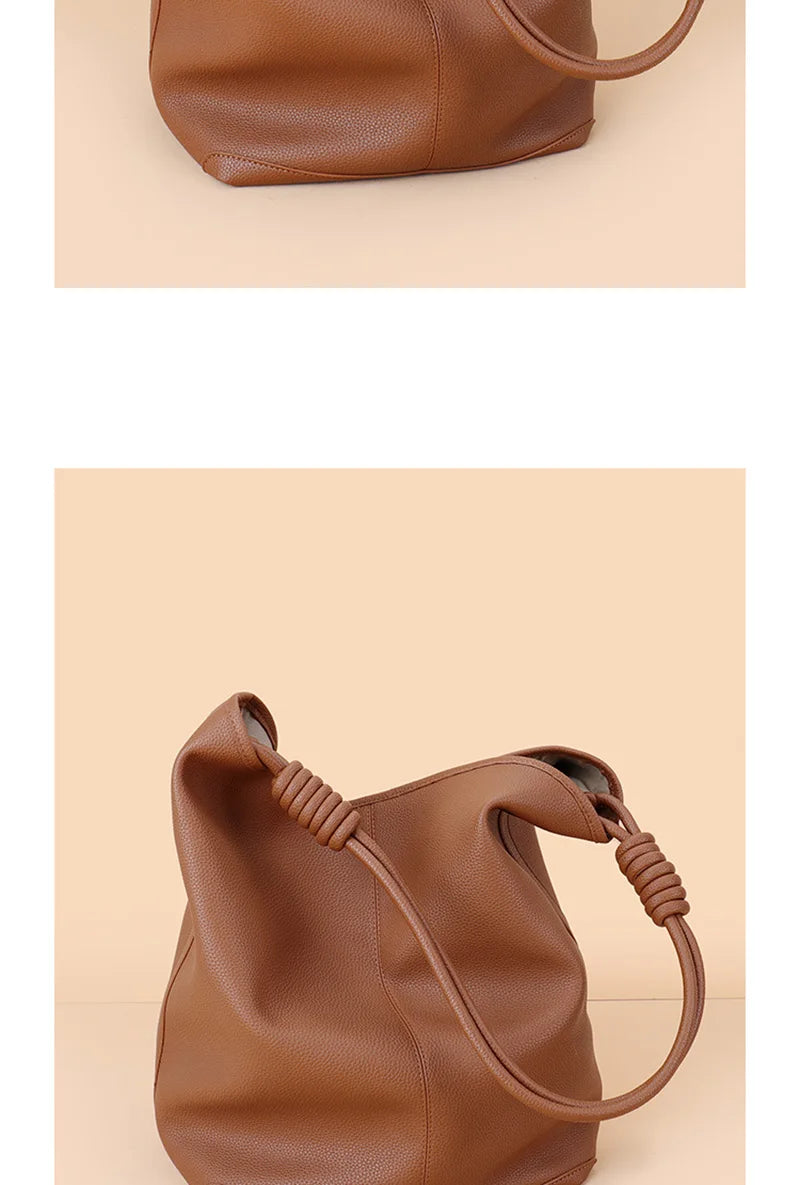 Donnain Bucket-Tasche aus Split-Leder | Damen Tote Große Kapazität