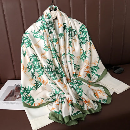 Damen Satin Seidenschal Hijab Sommer Sonnenschutz Strand Kopftuch Foulard