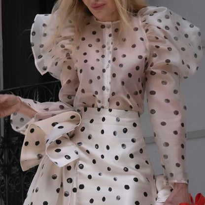 Elegantes Damen-Zweiteiler-Set mit Reverskragen, langärmligem Blazer und hoch taillierter Patchwork-Hose mit Diamantmuster.