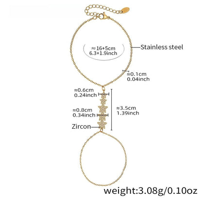 Damen-Charm-Armband mit 5A-Zirkonia aus Edelstahl