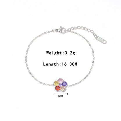 Damen-Armband mit bunten Zirkonia-Blüten