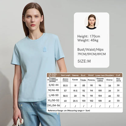 Damen T-Shirt aus Eisprozellan mit Rundhalsausschnitt und antibakteriellen Eigenschaften