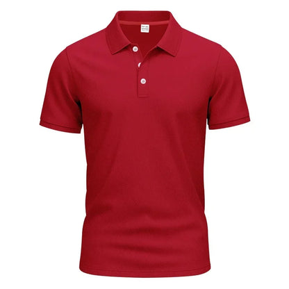 Langärmeliges Herren-Poloshirt mit Waffelstruktur und Knopfleiste – ideal für Freizeit und Urlaub