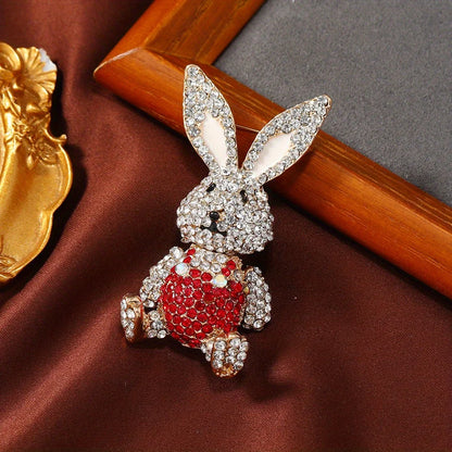 Brosche Hase Kristall Strass Luxus Kleidung Mantel Glänzend Damen