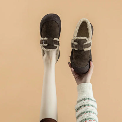 AIYUQI Women Sneakers Winter 2024 New Velvet Genuine Leather Beanie Shoes Women Flat Large Size Women Casual Shoes