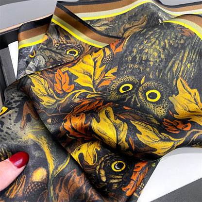 Damen Seidenschal Blumenprint quadratisch Halstuch Hijab Bandana Frühling B