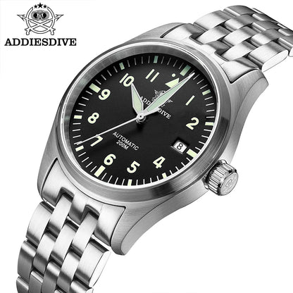 AD2519 Herren Klassik-Automatikuhr 200m 316L Edelstahl C3 Leuchtzeiger Vintage