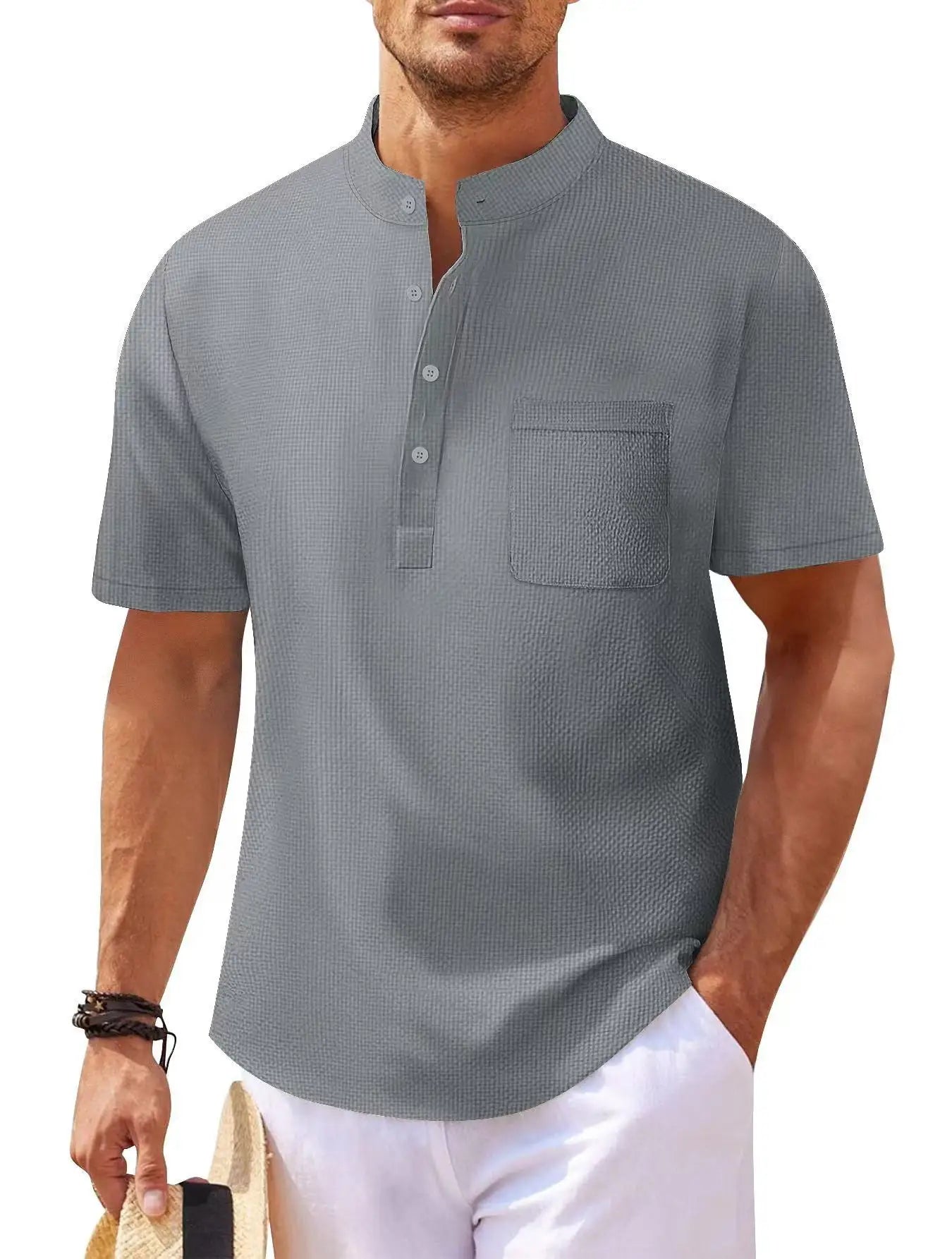 Langarm-Poloshirt für Herren mit Reverskragen – dünnes, vielseitiges Oberteil für Business und Freizeit in Uni-Farben, ideal für den Frühling und Herbst