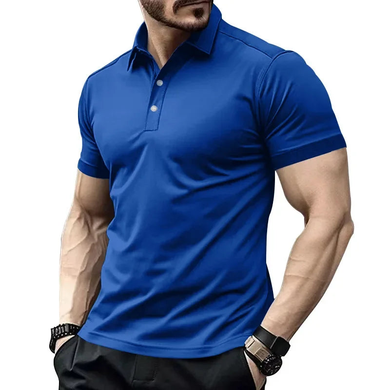 Herren-Poloshirt mit Brusttasche und kurzen Ärmeln in einfarbigem Design – ideal für den Sommer