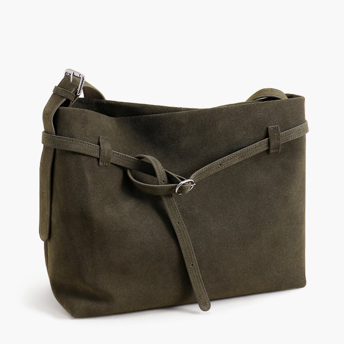 Tote-Tasche aus Echt Wildleder | Kaffee-Braun, Viel Platz