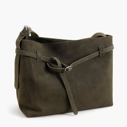Tote-Tasche aus Echt Wildleder | Kaffee-Braun, Viel Platz