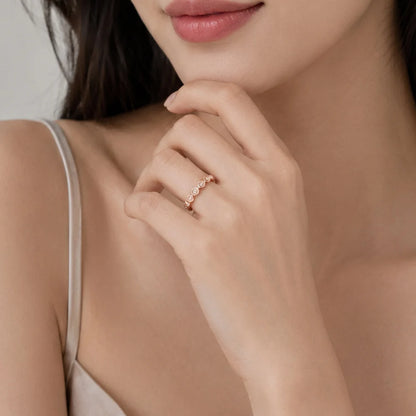 Damen-Ring Kreise romantisch Roségold aus Sterlingsilber