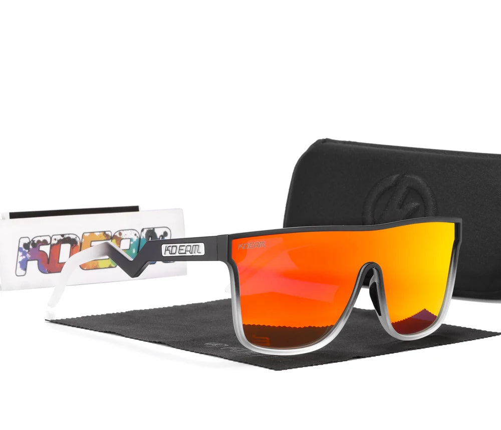 Sonnenbrille Einteiler übergroß polarisiert gebogene Gläser Herren