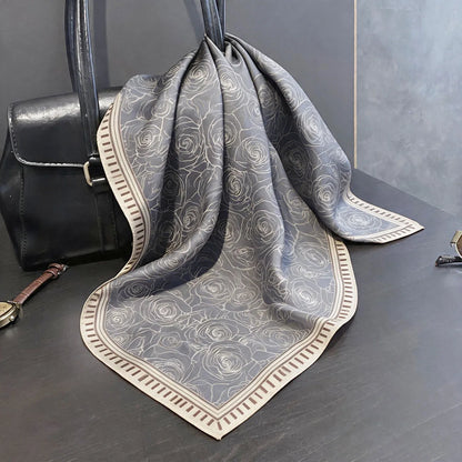 Damen Seidenschal 53cm klein quadratisch Haarband Kopftuch Halstuch Bandana B