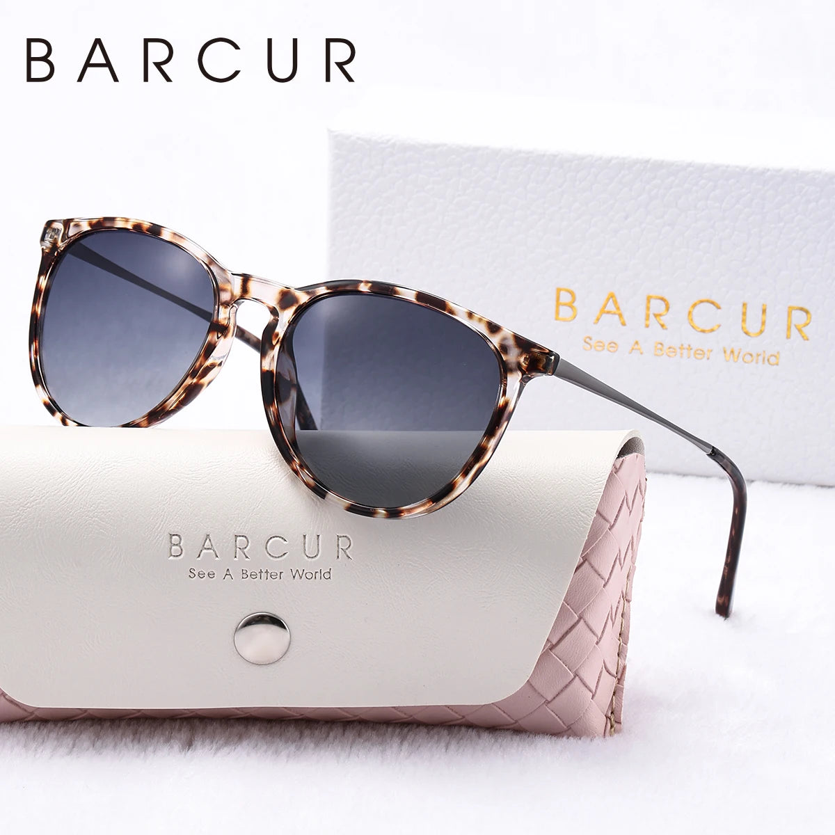 Damen-Sonnenbrille oval Leopard PC Farbverlauf UV400 polarisiert