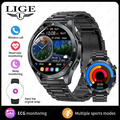 LIGE EKG AI Gesunde Diagnose Smart Uhr Männer Blut Sauerstoff Blutdruck Schlaf Überwachung Bluetooth Anruf Gesundheit Smartwatch Frauen