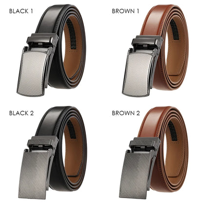 Herren Ledergürtel Braun 31 mm Ohne Lochung Mit Automatischer Schnalle Aus Naturleder