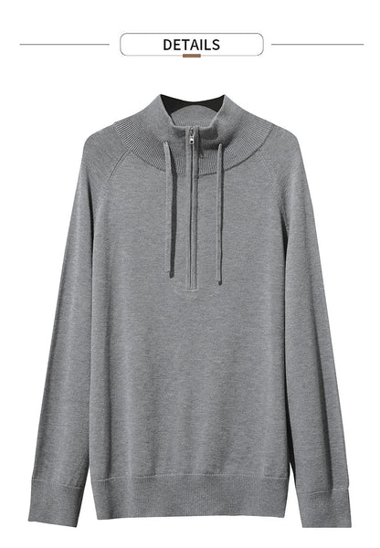 Damen-Rollkragenpullover locker Raglan Wolle-Mix Herbst-Winter