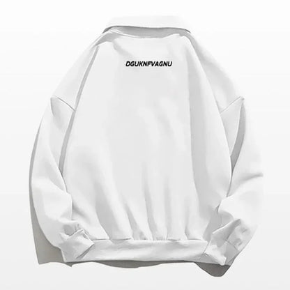 2025, neue Herren-Sweatshirts mit Buchstaben-Aufdruck, halber Reißverschluss, Vintage-Pullover mit Polo-Ausschnitt, Hoodies, Y2K-Streetwear, langärmelig, Sudaredaras