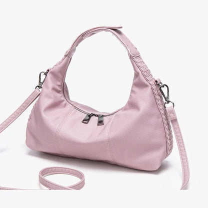 Damen-Hobo-Tasche Aus Weichem Kunstleder Mit Abnehmbarem Schulterriemen Schwarz Alltagstauglich