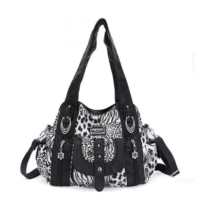 Damen-Schultertasche aus PU Mehrfachfächern Großem Fassungsvermögen Alltag und Reisen