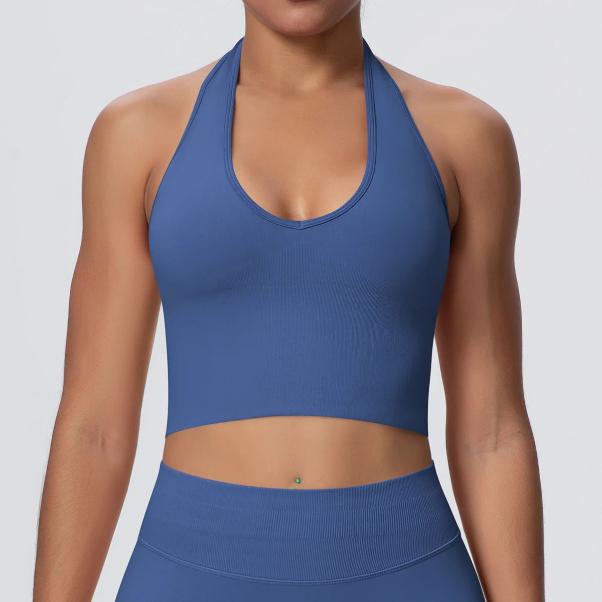 Sporttop mit Polstern, ärmellos, dunkelblau
