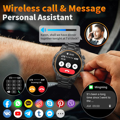 Herren Sport Smartwatch mit 1,46 Zoll HD Display und Drahtloser Anruf-Funktion