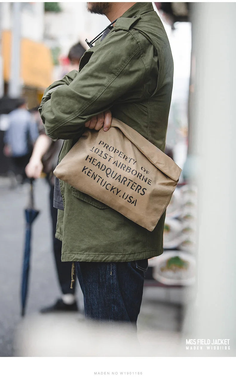 Herren Feldjacke Grüne Vintage-Armeejacke Lässige Windjacke Reverskragen Taschen Mantel