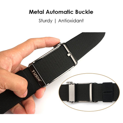 Unisex-Gürtel aus Nylon mit elastischer Passform und Automatischer Metallschnalle