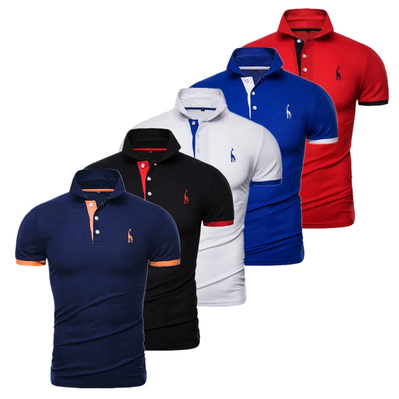 Formstabiles Poloshirt Herren Mit Giraffenprint Premium 5er Set