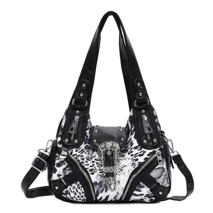 Damen-Hobo-Handtasche Aus Weichem Kunstleder Mit Leopardendruck Und Crossbody-Tragegurt Für Alltag