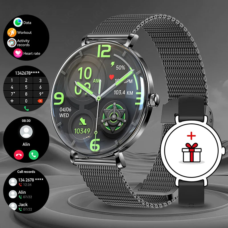 Damen Smartwatch mit 1,43 Zoll AMOLED Display und Herzfrequenzmonitor