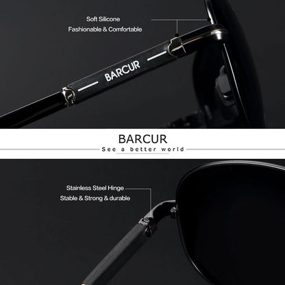 Sonnenbrille Pilot Edelstahl polarisiert Spiegel UV400 Fahren Herren