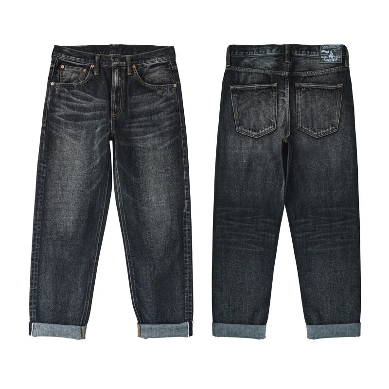 Herren Jeans aus Denim im Distressed Look mit gerader Passform