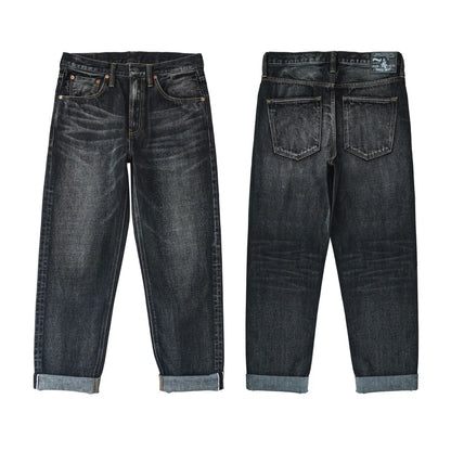 Herren Jeans aus Denim im Distressed Look mit gerader Passform