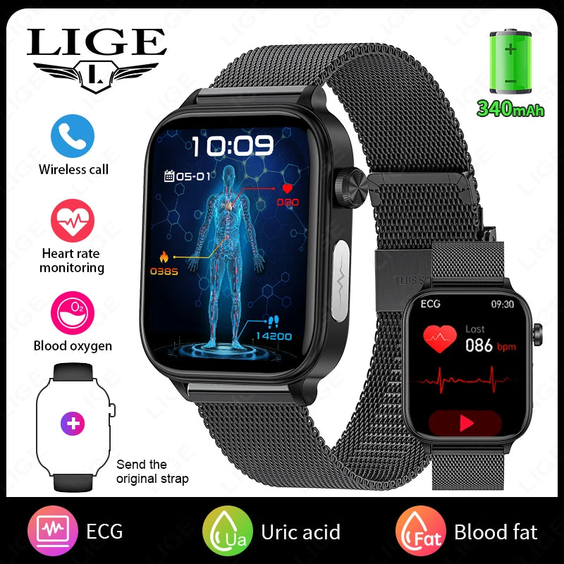 Damen und Herren Mikro-Smartwatch mit EKG und Gesundheitsfunktionen