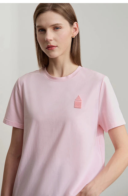Damen T-Shirt aus Eisprozellan mit Rundhalsausschnitt und antibakteriellen Eigenschaften