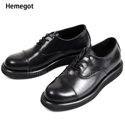 Herren-Schnürschuhe aus Leder in Schwarz/Kaffee – elegant & strapazierfähig